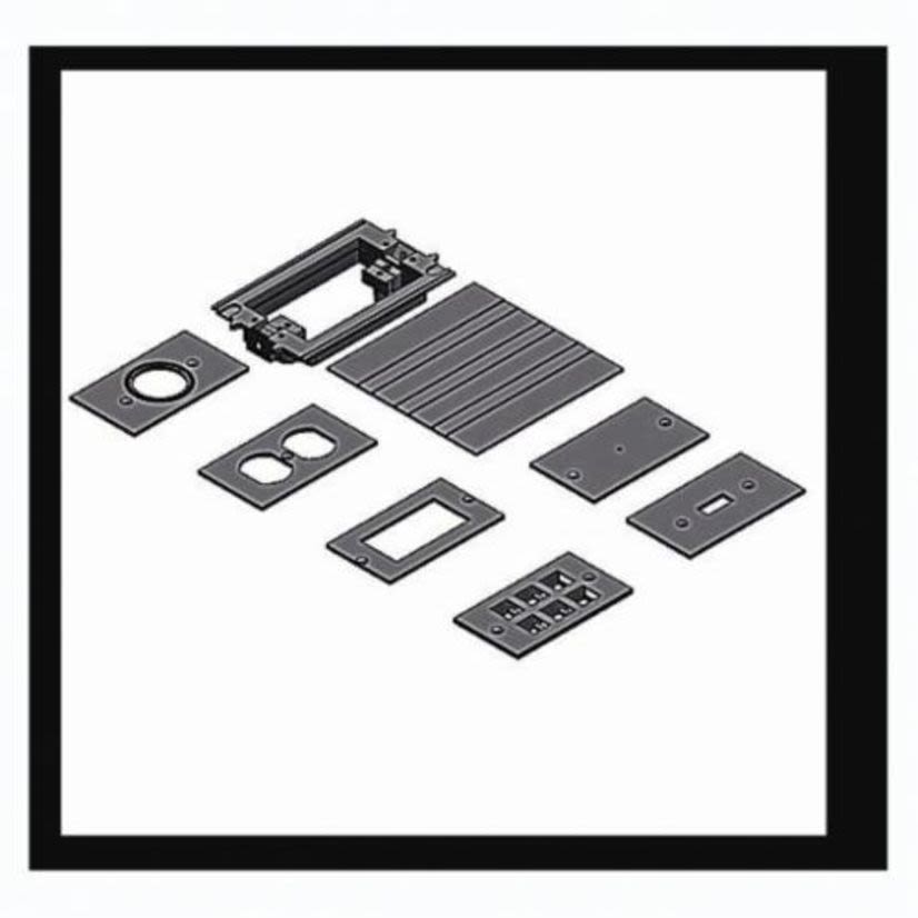Carlon E976AK2 Multi-Gang Non-Metallic Floor Box Adapter Kit, 9 in L x 7-1/4 in W x 7-1/4 in D, PVC